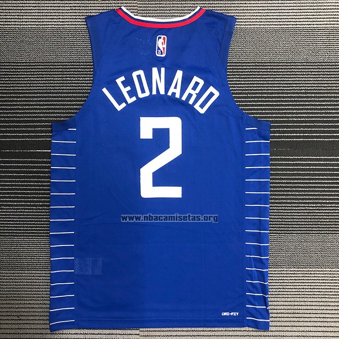Camiseta Los Angeles Clippers Kawhi Leonard NO 2 Icon 2020-21 Autentico Azul